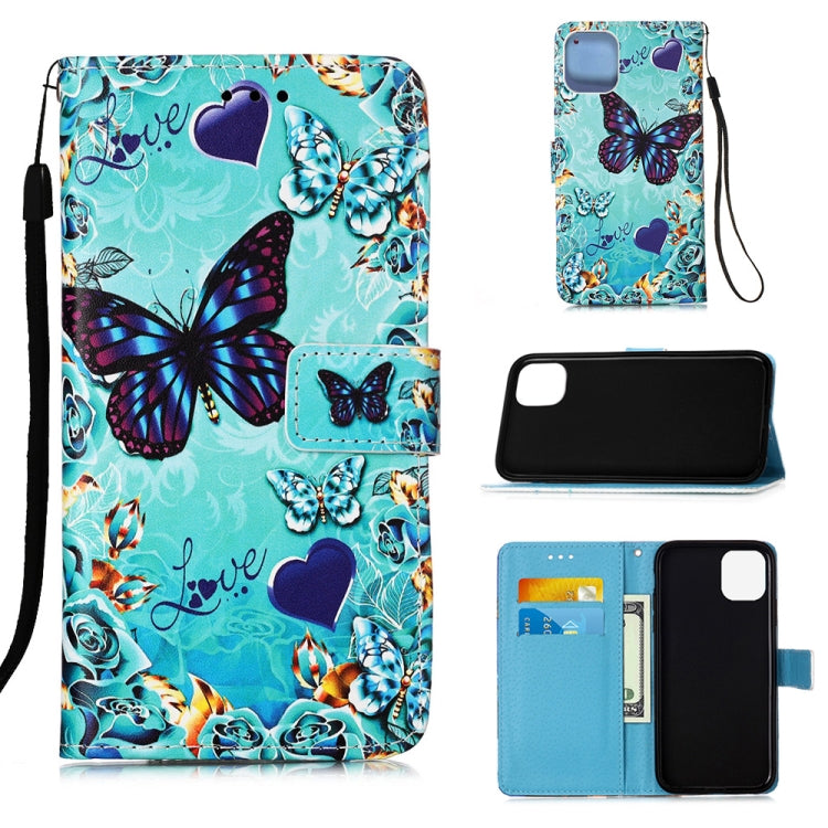 Painted Flat Texture Leather Case with Lanyard & Card Slot & Wallet & Holder, For iPhone 12 mini, For iPhone 12 / 12 Pro, For iPhone 12 Pro Max