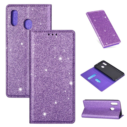 Ultrathin Glitter Magnetic Horizontal Flip Leather Case with Holder & Card Slots, For Samsung Galaxy A6+ / J8 (2018), For Samsung Galaxy A10e, For Samsung Galaxy A20 / A30, For Samsung Galaxy A20e, For Samsung Galaxy A40, For Samsung Galaxy A60        ...