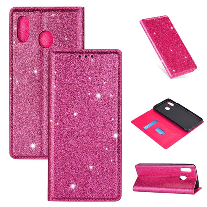 Ultrathin Glitter Magnetic Horizontal Flip Leather Case with Holder & Card Slots, For Samsung Galaxy A6+ / J8 (2018), For Samsung Galaxy A10e, For Samsung Galaxy A20 / A30, For Samsung Galaxy A20e, For Samsung Galaxy A40, For Samsung Galaxy A60        ...