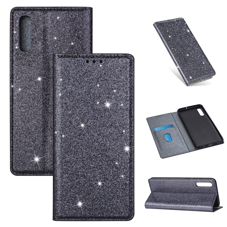 Ultrathin Glitter Magnetic Horizontal Flip Leather Case with Holder & Card Slots, For Samsung Galaxy A6+ / J8 (2018), For Samsung Galaxy A10e, For Samsung Galaxy A20 / A30, For Samsung Galaxy A20e, For Samsung Galaxy A40, For Samsung Galaxy A60        ...