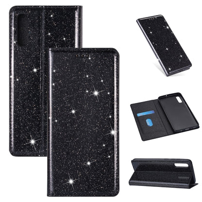 Ultrathin Glitter Magnetic Horizontal Flip Leather Case with Holder & Card Slots, For Samsung Galaxy A70, For Samsung Galaxy A7 (2018) / A750, For Samsung Galaxy J4 (2018), For Samsung Galaxy J4+, For Samsung Galaxy J6 (2018), For Samsung Galaxy J6+   ...
