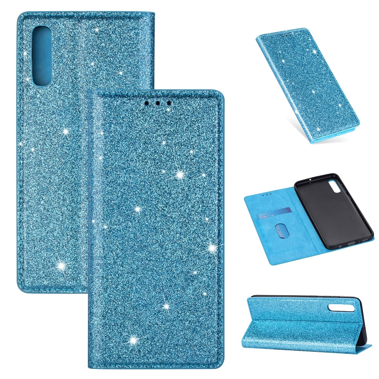 Ultrathin Glitter Magnetic Horizontal Flip Leather Case with Holder & Card Slots, For Samsung Galaxy A70, For Samsung Galaxy A7 (2018) / A750, For Samsung Galaxy J4 (2018), For Samsung Galaxy J4+, For Samsung Galaxy J6 (2018), For Samsung Galaxy J6+   ...