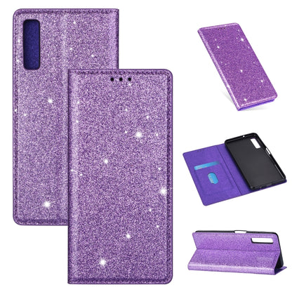 Ultrathin Glitter Magnetic Horizontal Flip Leather Case with Holder & Card Slots, For Samsung Galaxy A70, For Samsung Galaxy A7 (2018) / A750, For Samsung Galaxy J4 (2018), For Samsung Galaxy J4+, For Samsung Galaxy J6 (2018), For Samsung Galaxy J6+   ...