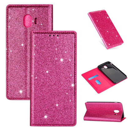 Ultrathin Glitter Magnetic Horizontal Flip Leather Case with Holder & Card Slots, For Samsung Galaxy A70, For Samsung Galaxy A7 (2018) / A750, For Samsung Galaxy J4 (2018), For Samsung Galaxy J4+, For Samsung Galaxy J6 (2018), For Samsung Galaxy J6+   ...