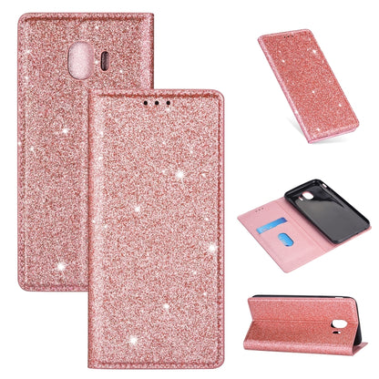 Ultrathin Glitter Magnetic Horizontal Flip Leather Case with Holder & Card Slots, For Samsung Galaxy A70, For Samsung Galaxy A7 (2018) / A750, For Samsung Galaxy J4 (2018), For Samsung Galaxy J4+, For Samsung Galaxy J6 (2018), For Samsung Galaxy J6+   ...