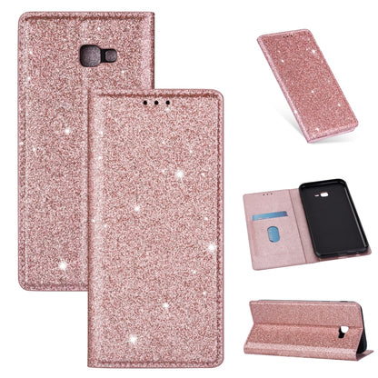 Ultrathin Glitter Magnetic Horizontal Flip Leather Case with Holder & Card Slots, For Samsung Galaxy A70, For Samsung Galaxy A7 (2018) / A750, For Samsung Galaxy J4 (2018), For Samsung Galaxy J4+, For Samsung Galaxy J6 (2018), For Samsung Galaxy J6+   ...