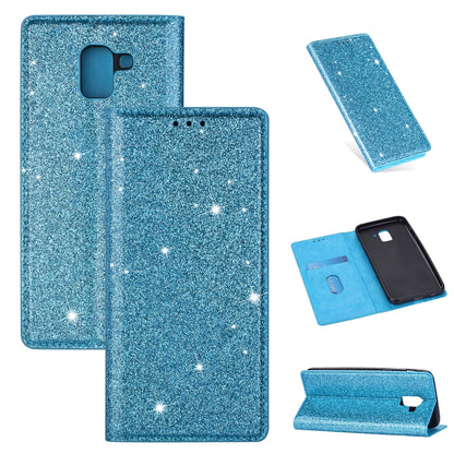 Ultrathin Glitter Magnetic Horizontal Flip Leather Case with Holder & Card Slots, For Samsung Galaxy A70, For Samsung Galaxy A7 (2018) / A750, For Samsung Galaxy J4 (2018), For Samsung Galaxy J4+, For Samsung Galaxy J6 (2018), For Samsung Galaxy J6+   ...