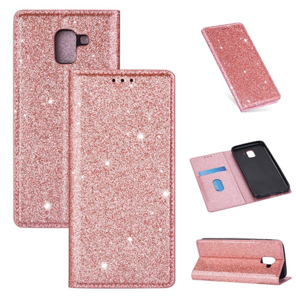 Ultrathin Glitter Magnetic Horizontal Flip Leather Case with Holder & Card Slots, For Samsung Galaxy A70, For Samsung Galaxy A7 (2018) / A750, For Samsung Galaxy J4 (2018), For Samsung Galaxy J4+, For Samsung Galaxy J6 (2018), For Samsung Galaxy J6+   ...