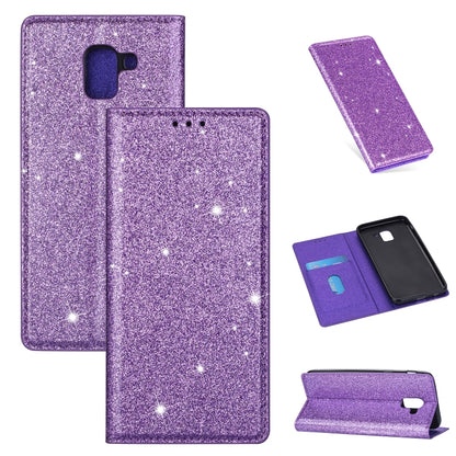 Ultrathin Glitter Magnetic Horizontal Flip Leather Case with Holder & Card Slots, For Samsung Galaxy A70, For Samsung Galaxy A7 (2018) / A750, For Samsung Galaxy J4 (2018), For Samsung Galaxy J4+, For Samsung Galaxy J6 (2018), For Samsung Galaxy J6+   ...