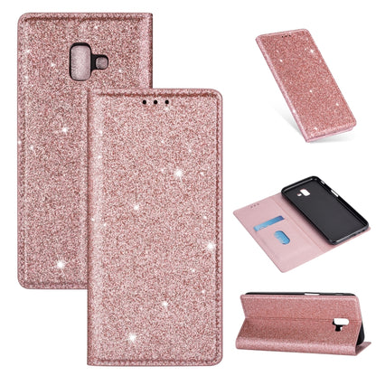 Ultrathin Glitter Magnetic Horizontal Flip Leather Case with Holder & Card Slots, For Samsung Galaxy A70, For Samsung Galaxy A7 (2018) / A750, For Samsung Galaxy J4 (2018), For Samsung Galaxy J4+, For Samsung Galaxy J6 (2018), For Samsung Galaxy J6+   ...