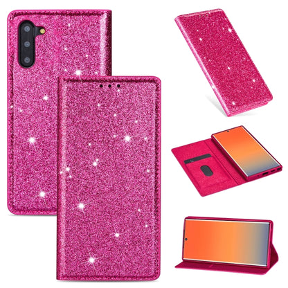Ultrathin Glitter Magnetic Horizontal Flip Leather Case with Holder & Card Slots, For Samsung Galaxy Note 10, For Samsung Galaxy Note 10 Plus, For Samsung Galaxy S9, For Samsung Galaxy S10, For Samsung Galaxy S10e, For Samsung Galaxy S10+              ...