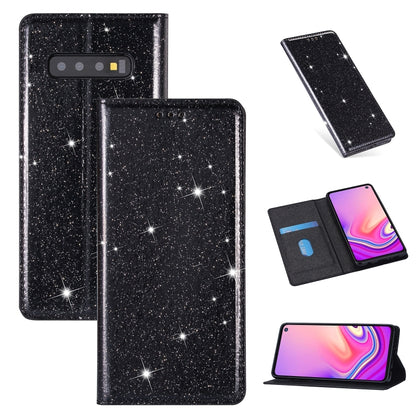 Ultrathin Glitter Magnetic Horizontal Flip Leather Case with Holder & Card Slots, For Samsung Galaxy Note 10, For Samsung Galaxy Note 10 Plus, For Samsung Galaxy S9, For Samsung Galaxy S10, For Samsung Galaxy S10e, For Samsung Galaxy S10+              ...