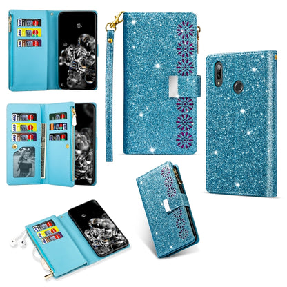 Multi-card Slots Starry Sky Laser Carving Glitter Zipper Horizontal Flip Leather Case with Holder & Wallet & Lanyard, For Samsung Galaxy A20e /  A10e, For Samsung Galaxy A40, For Samsung Galaxy M40 / A60, For Samsung Galaxy A6 (2018)                   ...