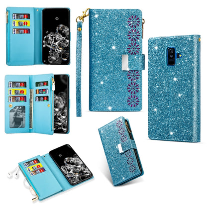 Multi-card Slots Starry Sky Laser Carving Glitter Zipper Horizontal Flip Leather Case with Holder & Wallet & Lanyard, For Samsung Galaxy A20e /  A10e, For Samsung Galaxy A40, For Samsung Galaxy M40 / A60, For Samsung Galaxy A6 (2018)                   ...
