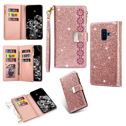 Multi-card Slots Starry Sky Laser Carving Glitter Zipper Horizontal Flip Leather Case with Holder & Wallet & Lanyard, For Samsung Galaxy A20e /  A10e, For Samsung Galaxy A40, For Samsung Galaxy M40 / A60, For Samsung Galaxy A6 (2018)                   ...
