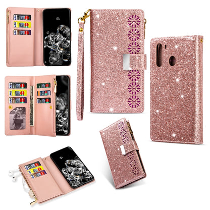 Multi-card Slots Starry Sky Laser Carving Glitter Zipper Horizontal Flip Leather Case with Holder & Wallet & Lanyard, For Samsung Galaxy A20e /  A10e, For Samsung Galaxy A40, For Samsung Galaxy M40 / A60, For Samsung Galaxy A6 (2018)                   ...