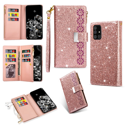 Multi-card Slots Starry Sky Laser Carving Glitter Zipper Horizontal Flip Leather Case with Holder & Wallet & Lanyard, For Samsung Galaxy A20e /  A10e, For Samsung Galaxy A40, For Samsung Galaxy M40 / A60, For Samsung Galaxy A6 (2018)                   ...