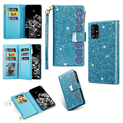Multi-card Slots Starry Sky Laser Carving Glitter Zipper Horizontal Flip Leather Case with Holder & Wallet & Lanyard, For Samsung Galaxy A51, For Samsung Galaxy A81 / Note 10 Lite / M60s, For Samsung Galaxy A91 / S10 Lite / M80s                        ...