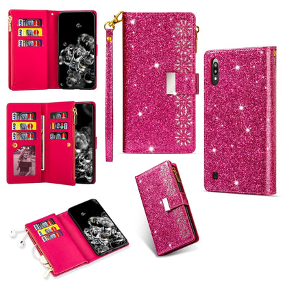 Multi-card Slots Starry Sky Laser Carving Glitter Zipper Horizontal Flip Leather Case with Holder & Wallet & Lanyard, For Samsung Galaxy A51, For Samsung Galaxy A81 / Note 10 Lite / M60s, For Samsung Galaxy A91 / S10 Lite / M80s                        ...