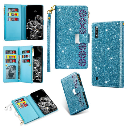 Multi-card Slots Starry Sky Laser Carving Glitter Zipper Horizontal Flip Leather Case with Holder & Wallet & Lanyard, For Samsung Galaxy A51, For Samsung Galaxy A81 / Note 10 Lite / M60s, For Samsung Galaxy A91 / S10 Lite / M80s                        ...