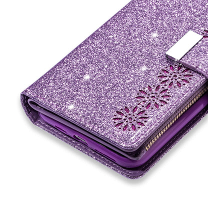 Multi-card Slots Starry Sky Laser Carving Glitter Zipper Horizontal Flip Leather Case with Holder & Wallet & Lanyard, For Samsung Galaxy S8, For Samsung Galaxy S8+, For Samsung Galaxy S9, For Samsung Galaxy S9+, For Samsung Galaxy S10                  ...