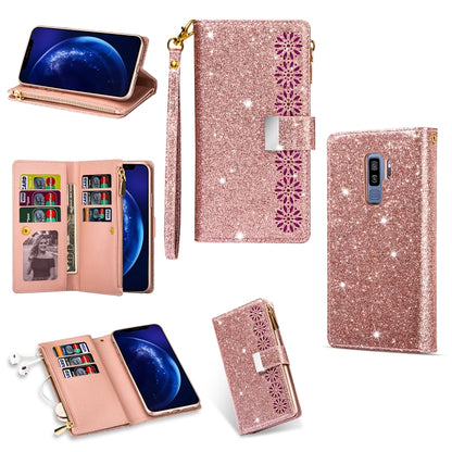 Multi-card Slots Starry Sky Laser Carving Glitter Zipper Horizontal Flip Leather Case with Holder & Wallet & Lanyard, For Samsung Galaxy S8, For Samsung Galaxy S8+, For Samsung Galaxy S9, For Samsung Galaxy S9+, For Samsung Galaxy S10                  ...