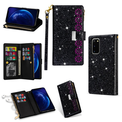 Multi-card Slots Starry Sky Laser Carving Glitter Zipper Horizontal Flip Leather Case with Holder & Wallet & Lanyard, For Samsung Galaxy S8, For Samsung Galaxy S8+, For Samsung Galaxy S9, For Samsung Galaxy S9+, For Samsung Galaxy S10                  ...