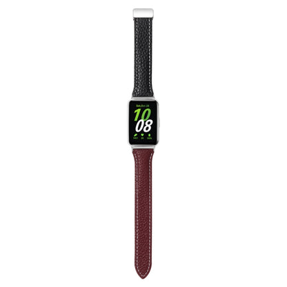 Litchi Texture Magnetic Buckle Slim Leather Watch Band, For Samsung Galaxy Fit 3