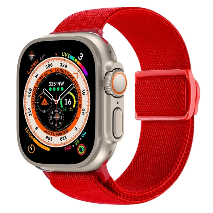 Carbon Fiber Texture Snap Buckle Nylon Watch Band, For Apple Watch Series 9 41mm, For Apple Watch Ultra 49mm, For Apple Watch Series 8 41mm
