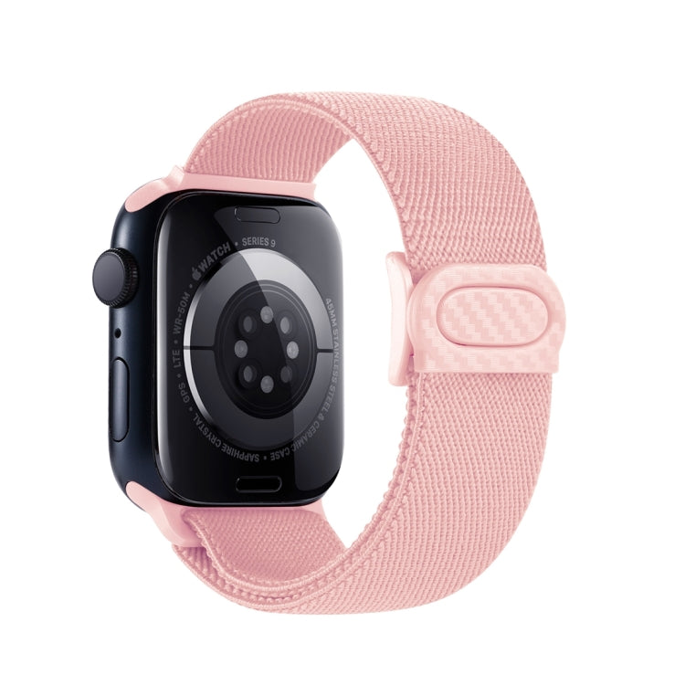 Carbon Fiber Texture Snap Buckle Nylon Watch Band, For Apple Watch SE 44mm, For Apple Watch Series 6 40mm, For Apple Watch Series 6 44mm