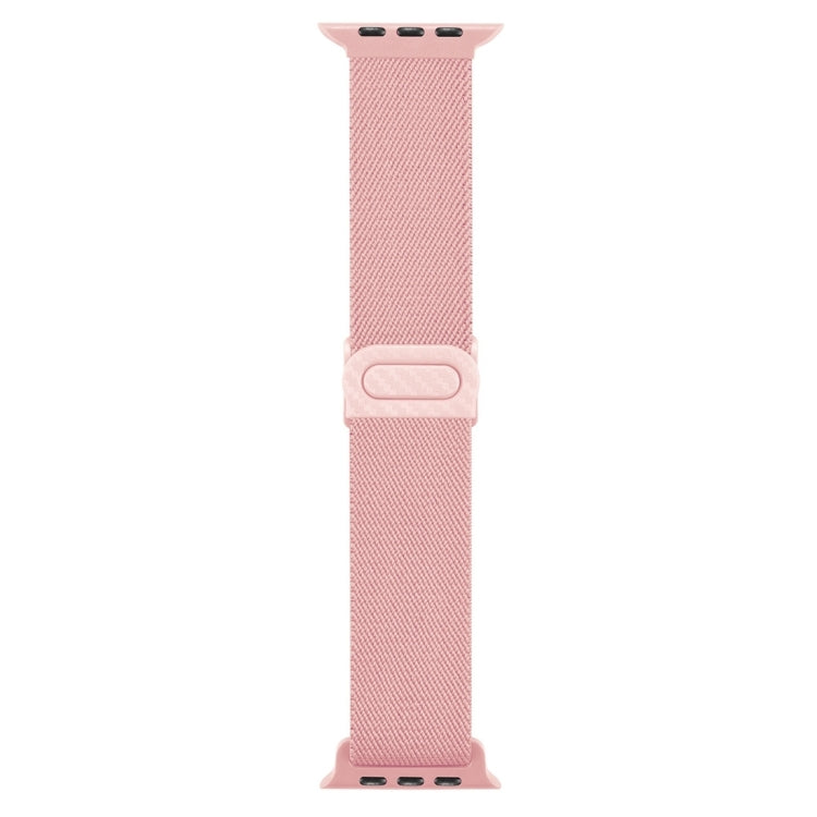 Carbon Fiber Texture Snap Buckle Nylon Watch Band, For Apple Watch Series 10 46mm, For Apple Watch Series 10 42mm, For Apple Watch SE 2023 44mm