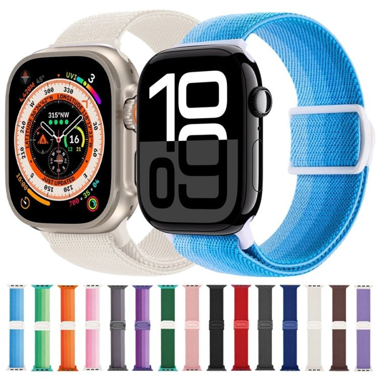 Carbon Fiber Texture Snap Buckle Nylon Watch Band, For Apple Watch Series 10 46mm, For Apple Watch Series 10 42mm, For Apple Watch SE 2023 44mm