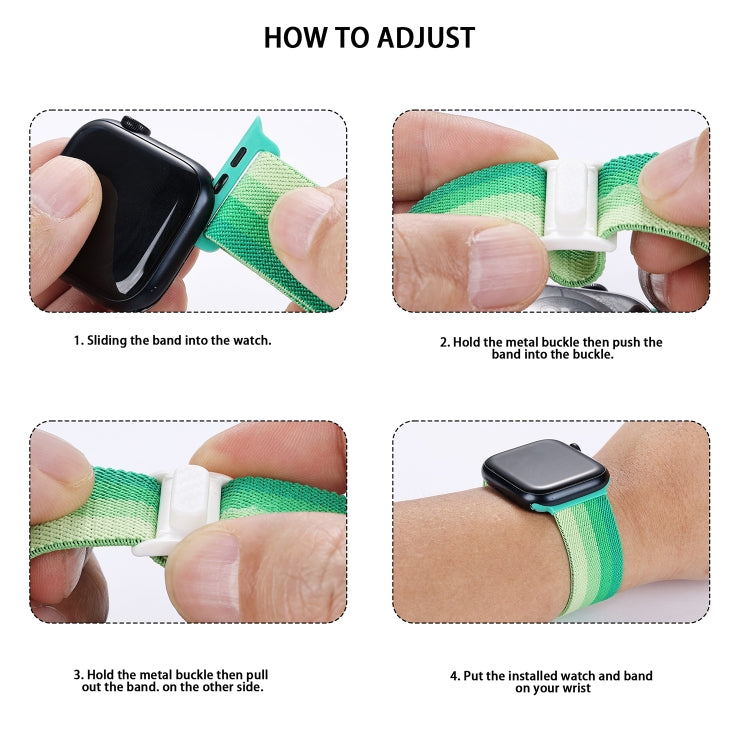 Carbon Fiber Texture Snap Buckle Nylon Watch Band, For Apple Watch Series 7 41mm, For Apple Watch Series 7 45mm, For Apple Watch SE 40mm