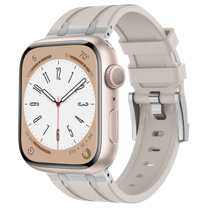 Stone Grain Liquid Silicone Watch Band, For Apple Watch Series 6 44mm, For Apple Watch Series 5 44mm, For Apple Watch Series 4 44mm, For Apple Watch Series 3 42mm