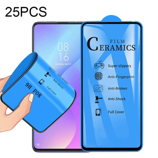 25 PCS 2.5D Full Glue Full Cover Ceramics Film, For Xiaomi Mi 9T, For Xiaomi Mi Play, For Xiaomi Redmi K30, For Xiaomi Redmi Note 8, For Xiaomi Redmi Note 8T, For Xiaomi Redmi Note 8 Pro, For Samsung Galaxy A01, For Samsung Galaxy A21