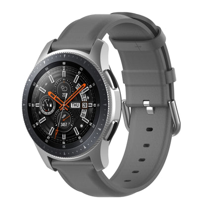 22mm Leather Strap with Round Tail Buckle, For Ticwatch Pro 2020, For Huawei Watch GT2E, For Samsung Galaxy Watch 3 45mm