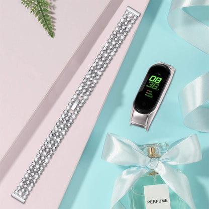 Diamond-studded Stainless Steel Replacement Wrist Strap, For Xiaomi Mi Band 3 / 4