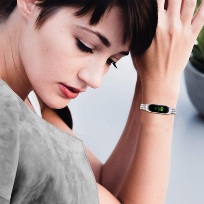 Diamond-studded Stainless Steel Replacement Wrist Strap, For Xiaomi Mi Band 3 / 4
