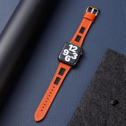 Mesh Calfskin Genuine Leather Watch Band, For Apple Watch Series 4 44mm, For Apple Watch Series 4 40mm, For Apple Watch Series 3 38mm, For Apple Watch Series 3 42mm, For Apple Watch Series 2 42mm, For Apple Watch Series 2 38mm