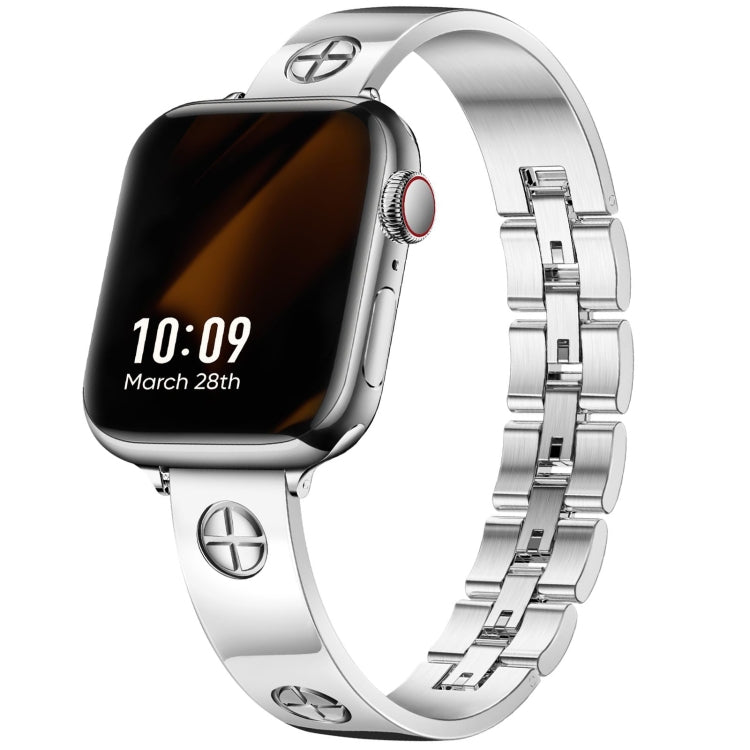 Cross Bracelet Stainless Steel Watch Band, For Apple Watch SE 40mm, For Apple Watch SE 44mm, For Apple Watch Series 6 40mm, For Apple Watch Series 6 44mm, For Apple Watch Series 5 44mm, For Apple Watch Series 5 40mm, For Apple Watch Series 4 44mm