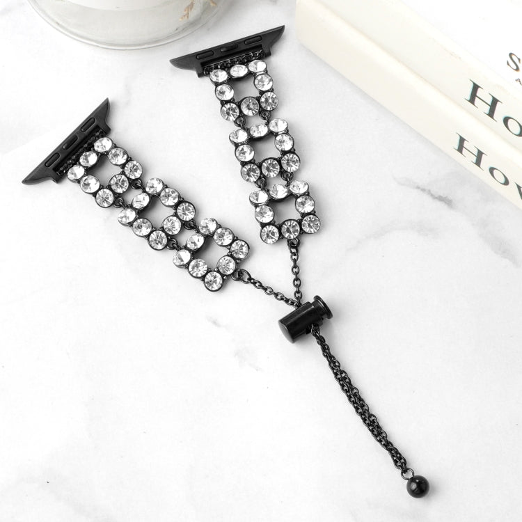 Rhinestone Metal Bracelet Watch Band, For Apple Watch SE 2023 44mm, For Apple Watch SE 2023 40mm, For Apple Watch Ultra 2 49mm, For Apple Watch Series 9 45mm, For Apple Watch Series 9 41mm, For Apple Watch Ultra 49mm, For Apple Watch Series 8 41mm     ...