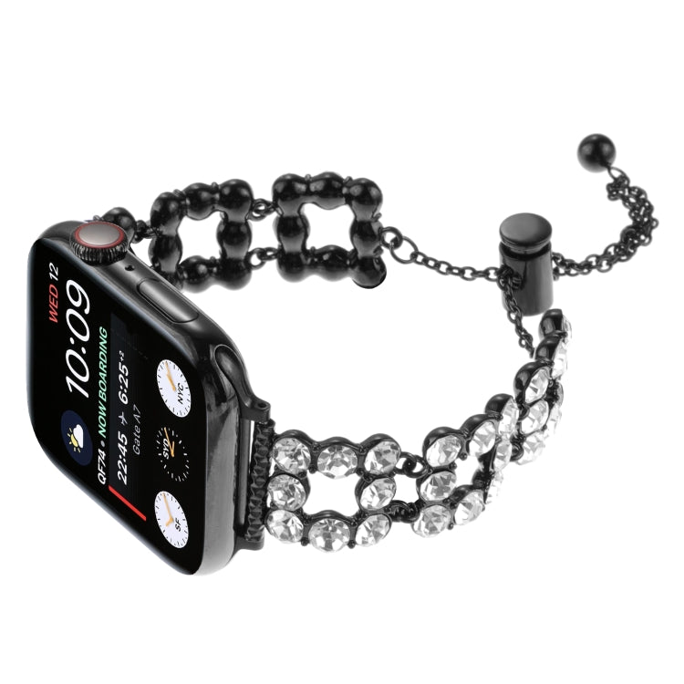Rhinestone Metal Bracelet Watch Band, For Apple Watch SE 2023 44mm, For Apple Watch SE 2023 40mm, For Apple Watch Ultra 2 49mm, For Apple Watch Series 9 45mm, For Apple Watch Series 9 41mm, For Apple Watch Ultra 49mm, For Apple Watch Series 8 41mm     ...