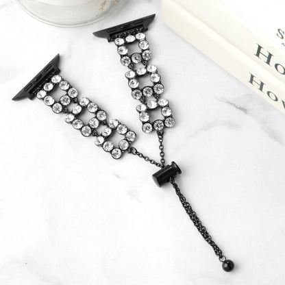 Rhinestone Metal Bracelet Watch Band, For Apple Watch SE 40mm, For Apple Watch SE 44mm, For Apple Watch Series 6 40mm, For Apple Watch Series 6 44mm, For Apple Watch Series 5 44mm, For Apple Watch Series 5 40mm, For Apple Watch Series 4 44mm           ...
