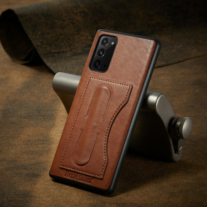 Fierre Shann Full Coverage Protective Leather Case with Holder & Card Slot, For iPhone 12 mini, For iPhone 12 / 12 Pro, For iPhone 12 Pro Max, For Galaxy Note20, For Galaxy Note20 Ultra