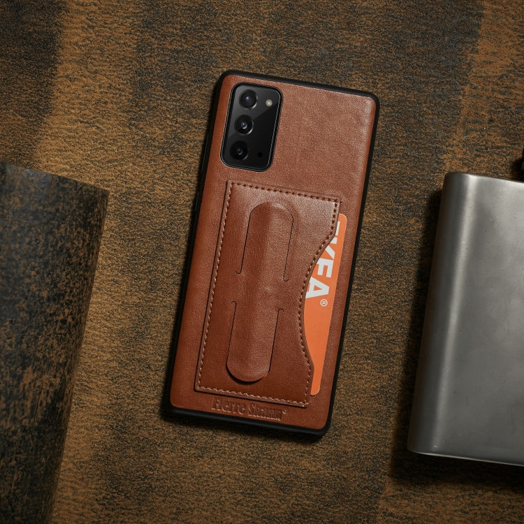 Fierre Shann Full Coverage Protective Leather Case with Holder & Card Slot, For iPhone 12 mini, For iPhone 12 / 12 Pro, For iPhone 12 Pro Max, For Galaxy Note20, For Galaxy Note20 Ultra
