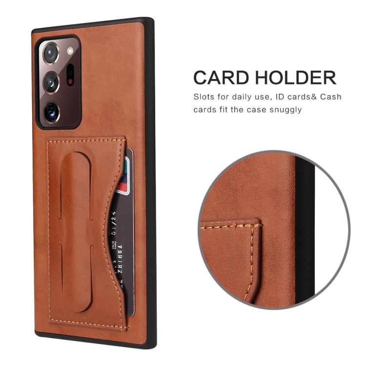Fierre Shann Full Coverage Protective Leather Case with Holder & Card Slot, For iPhone 12 mini, For iPhone 12 / 12 Pro, For iPhone 12 Pro Max, For Galaxy Note20, For Galaxy Note20 Ultra