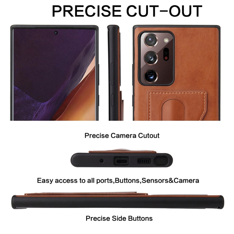 Fierre Shann Full Coverage Protective Leather Case with Holder & Card Slot, For iPhone 12 mini, For iPhone 12 / 12 Pro, For iPhone 12 Pro Max, For Galaxy Note20, For Galaxy Note20 Ultra