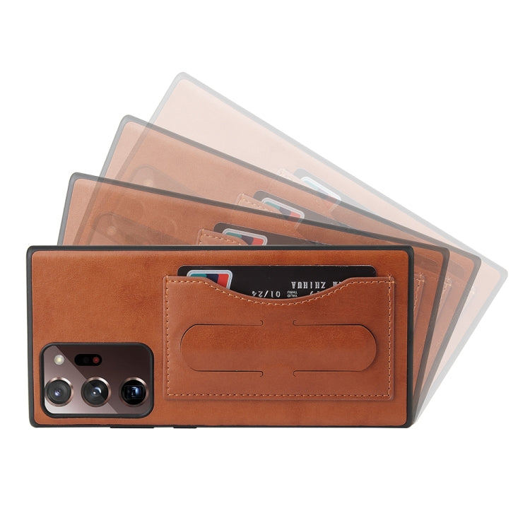 Fierre Shann Full Coverage Protective Leather Case with Holder & Card Slot, For iPhone 12 mini, For iPhone 12 / 12 Pro, For iPhone 12 Pro Max, For Galaxy Note20, For Galaxy Note20 Ultra