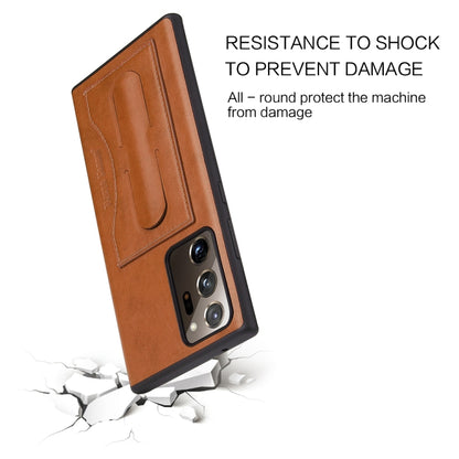 Fierre Shann Full Coverage Protective Leather Case with Holder & Card Slot, For iPhone 12 mini, For iPhone 12 / 12 Pro, For iPhone 12 Pro Max, For Galaxy Note20, For Galaxy Note20 Ultra
