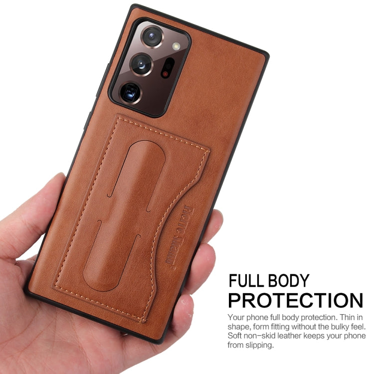 Fierre Shann Full Coverage Protective Leather Case with Holder & Card Slot, For iPhone 12 mini, For iPhone 12 / 12 Pro, For iPhone 12 Pro Max, For Galaxy Note20, For Galaxy Note20 Ultra
